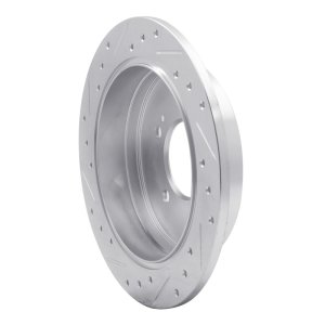 Hyundai Azera Brake Rotor (1) - Rear Right - R1 Concepts - Drilled & Slotted - Silver - `06-`09